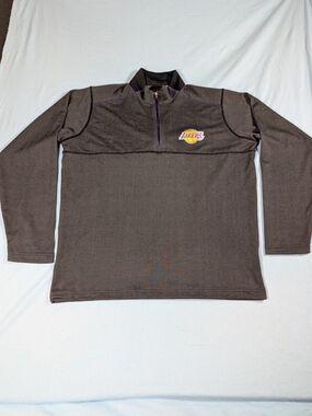 Antigua Lakers Dark Gray Quarter-Zip Pullover